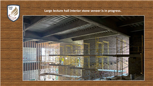 EMHS lecture hall interior stone work